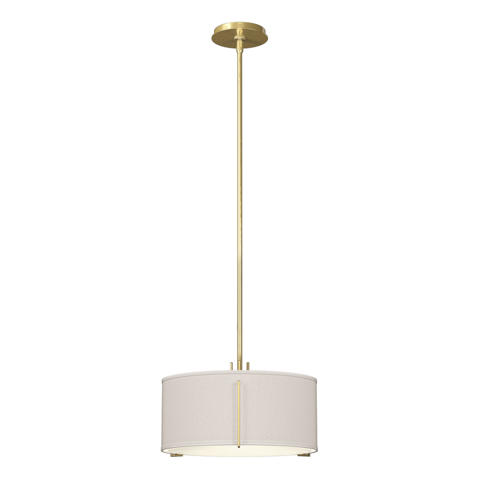 Exos Single Shade Pendant - Modern Brass - Flax Shade by Hubbardton Forge