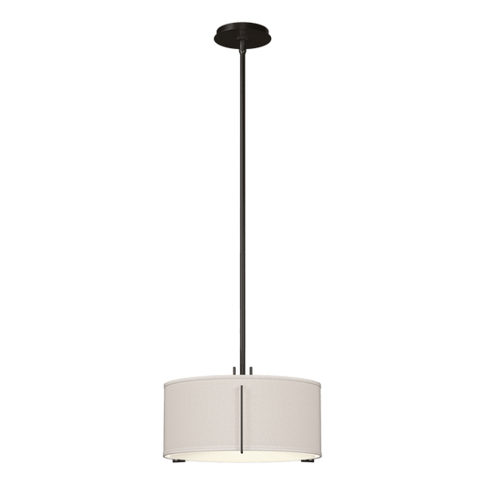 Exos Single Shade Pendant - Oil Rubbed Bronze - Flax Shade by Hubbardton Forge