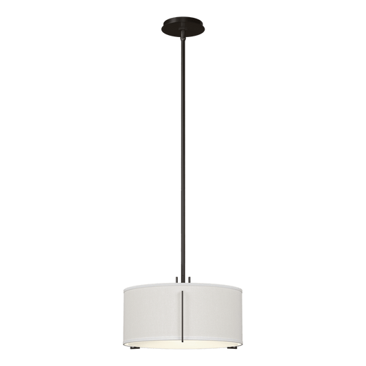 Exos Single Shade Pendant - Oil Rubbed Bronze - Natural Anna Shade by Hubbardton Forge