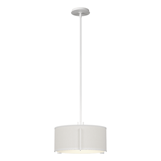 Exos Single Shade Pendant - White - Natural Anna Shade by Hubbardton Forge