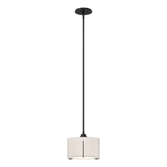 Exos Small Single Shade Pendant - Ink - Flax Shade by Hubbardton Forge