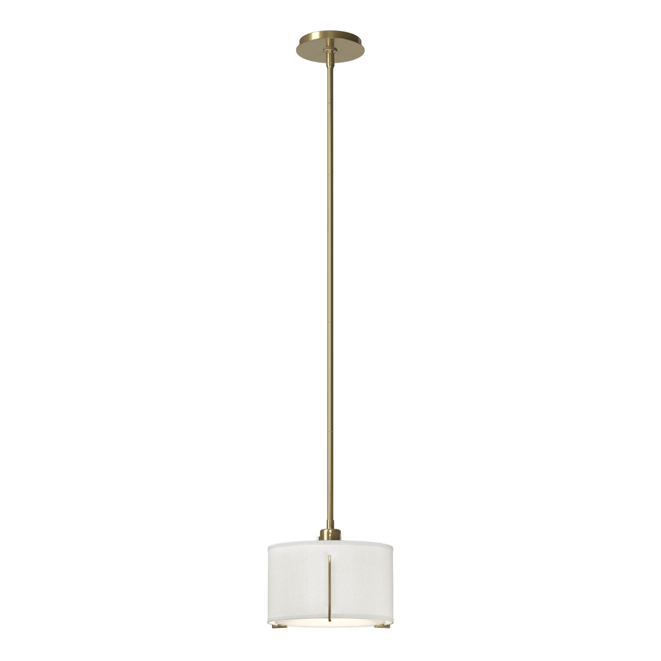 Exos Small Single Shade Pendant - Modern Brass - Natural Anna Shade by Hubbardton Forge