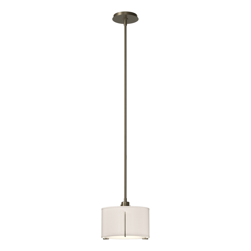 Exos Small Single Shade Pendant - Soft Gold - Flax Shade by Hubbardton Forge
