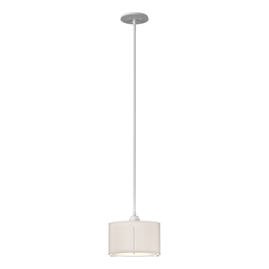 Exos Small Single Shade Pendant - White - Flax Shade by Hubbardton Forge