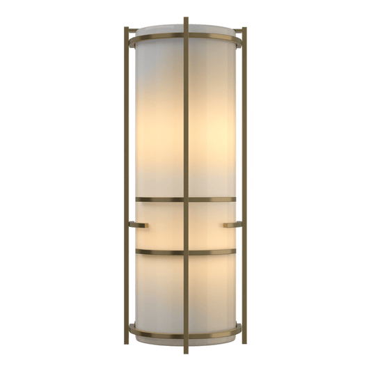Extended Bars Sconce - Modern Brass - Ivory Art Glass by Hubbardton Forge