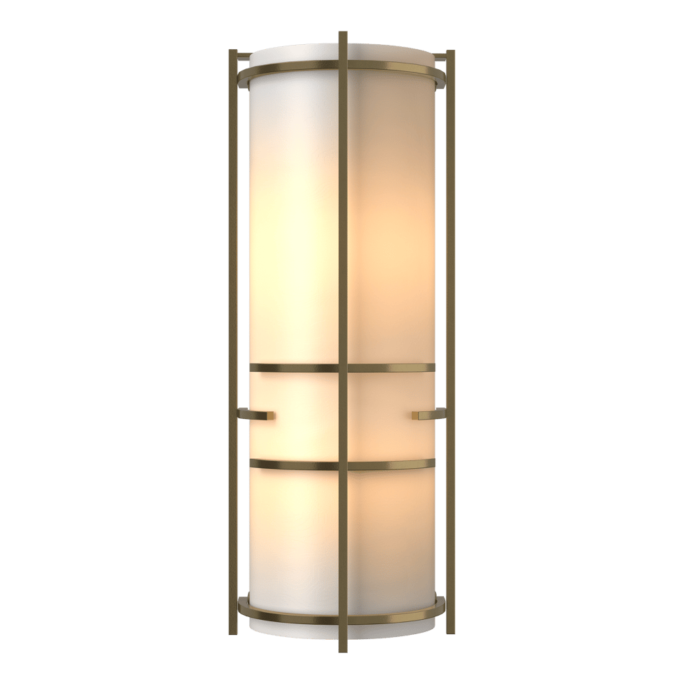 Extended Bars Sconce - Modern Brass - White Art Glass by Hubbardton Forge