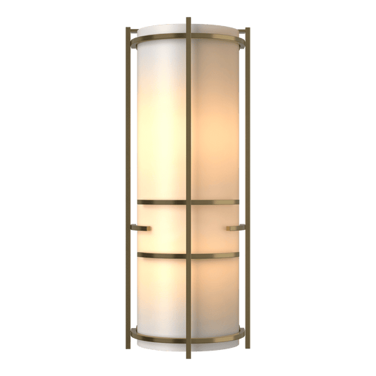 Extended Bars Sconce - Modern Brass - White Art Glass by Hubbardton Forge
