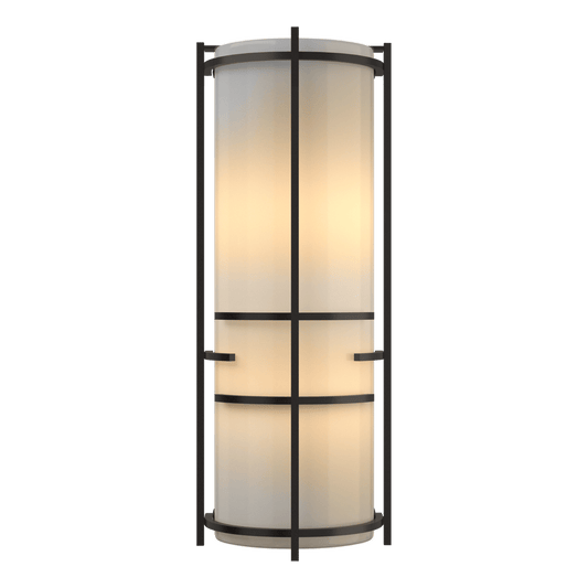 Extended Bars Sconce - Oil Rubbed Bronze - Ivory Art Glass by Hubbardton Forge