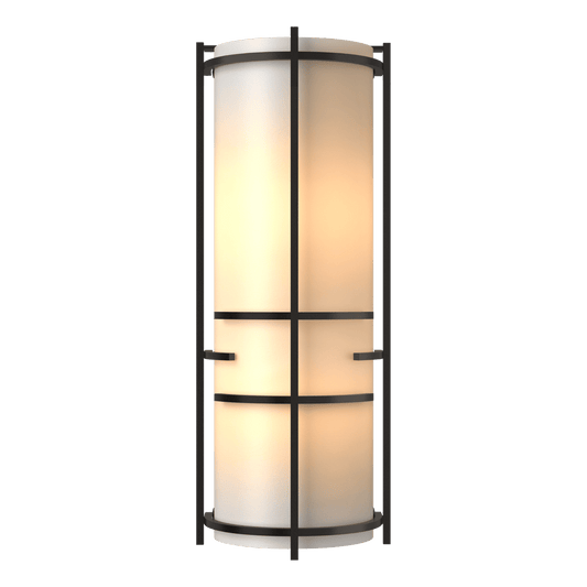 Extended Bars Sconce - Oil Rubbed Bronze - White Art Glass by Hubbardton Forge
