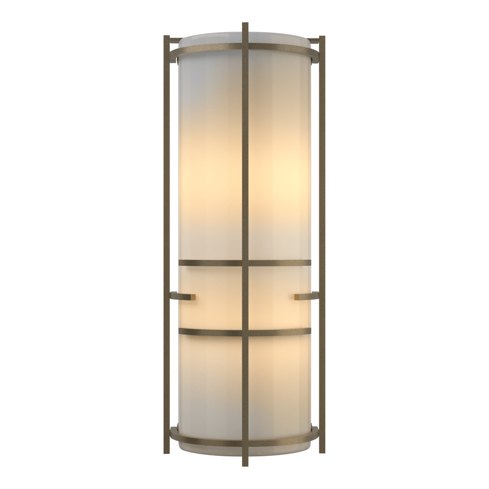 Extended Bars Sconce - Soft Gold - Ivory Art Glass by Hubbardton Forge