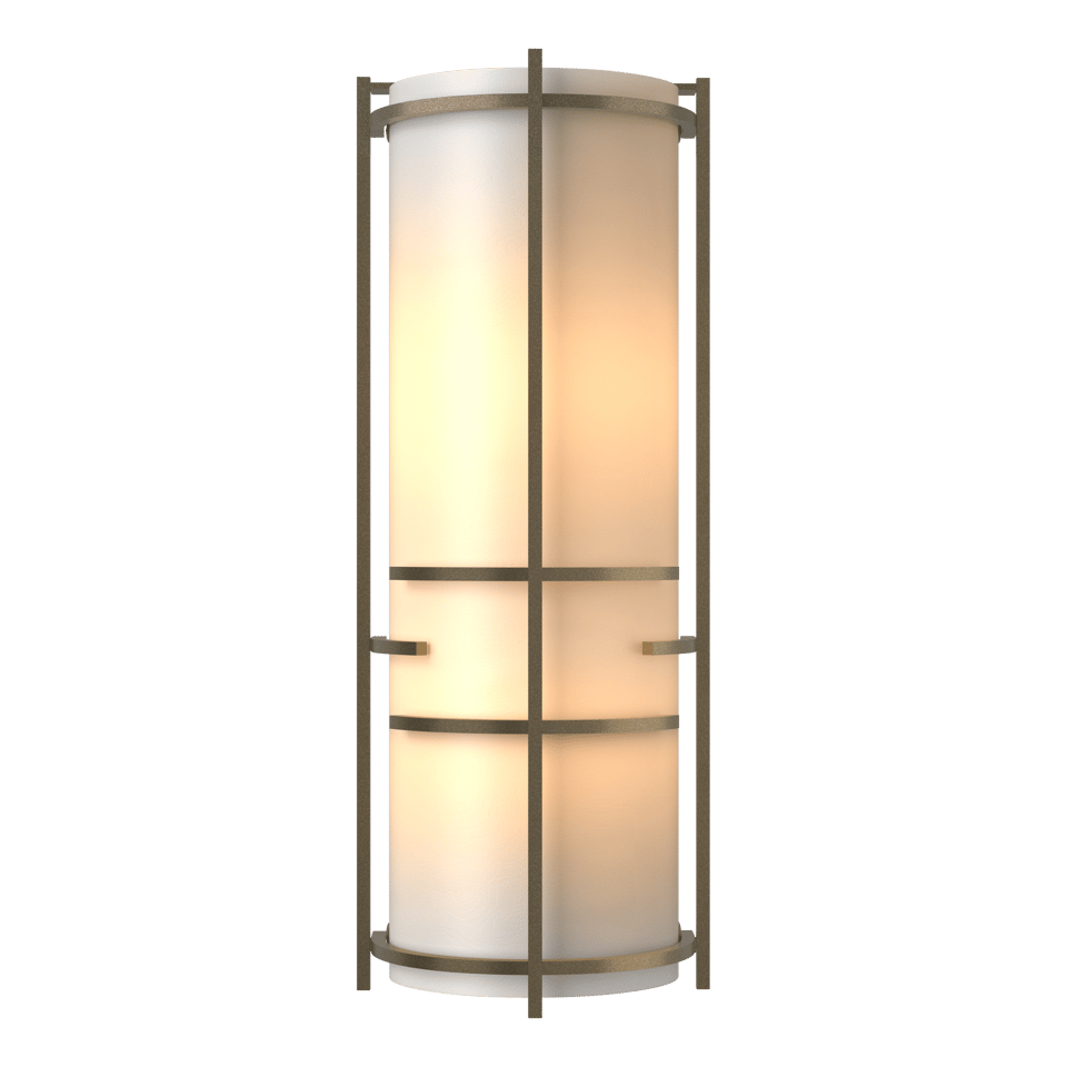 Extended Bars Sconce - Soft Gold - White Art Glass by Hubbardton Forge