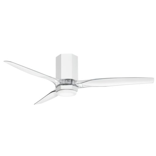 Facet 52" LED Smart Fan - Matte White - Clear Acrylic Blades by Hinkley Lighting