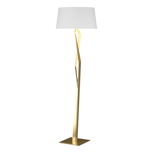 Facet Floor Lamp - Modern Brass - Natural Anna Shade by Hubbardton Forge