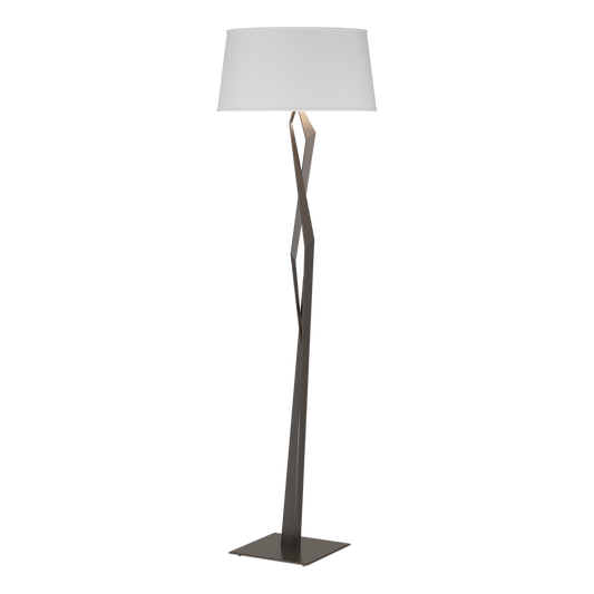 Facet Floor Lamp - Oil Rubbed Bronze - Natural Anna Shade by Hubbardton Forge
