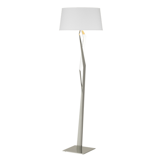Facet Floor Lamp - Sterling - Natural Anna Shade by Hubbardton Forge