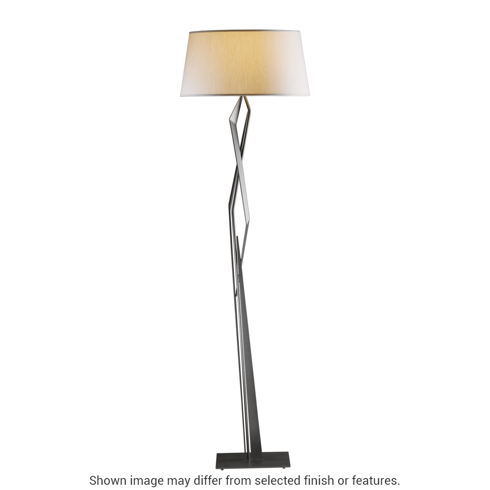 Facet Floor Lamp - White - Natural Anna Shade by Hubbardton Forge