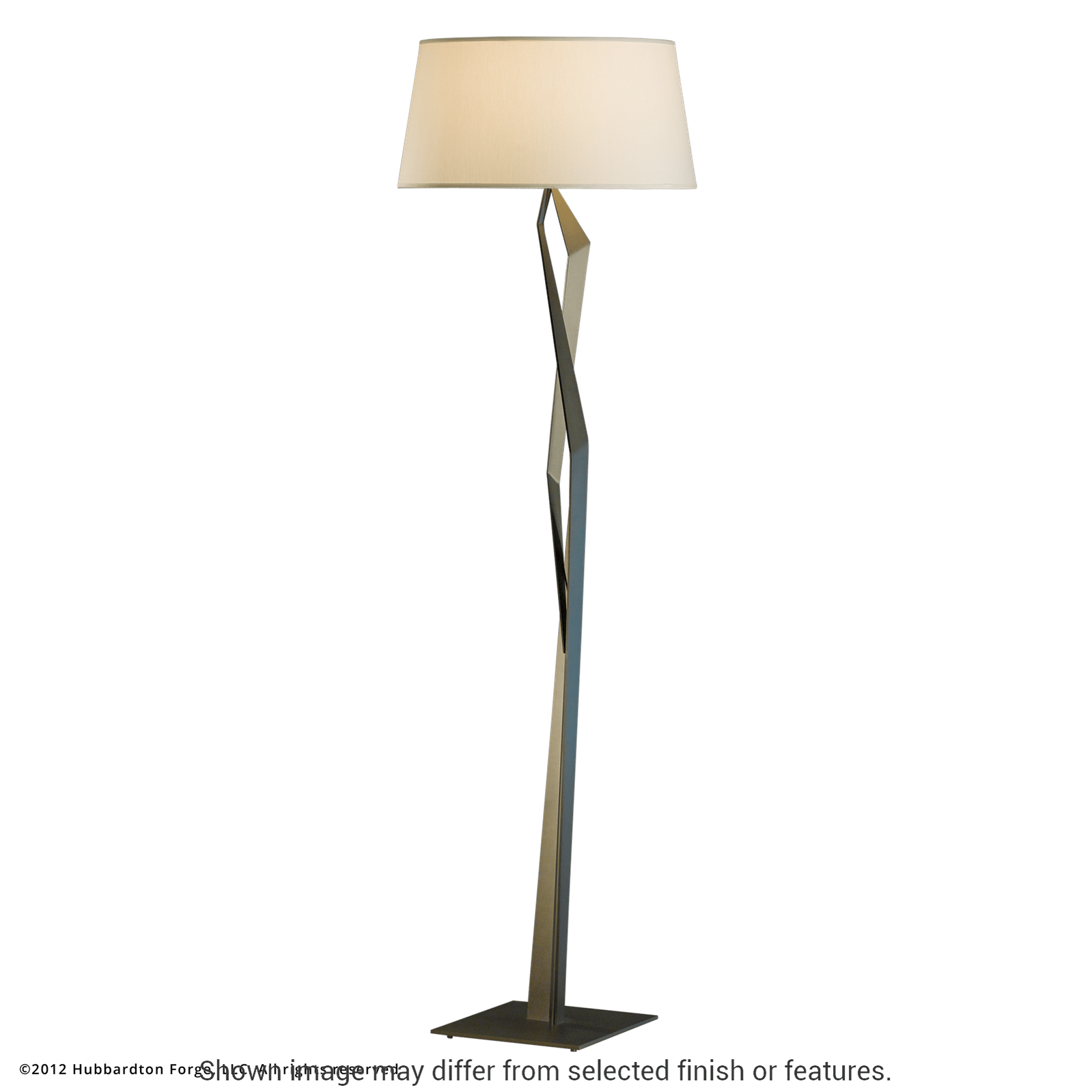 Facet Floor Lamp - White - Natural Anna Shade by Hubbardton Forge