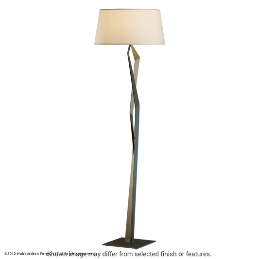 Facet Floor Lamp - White - Natural Anna Shade by Hubbardton Forge