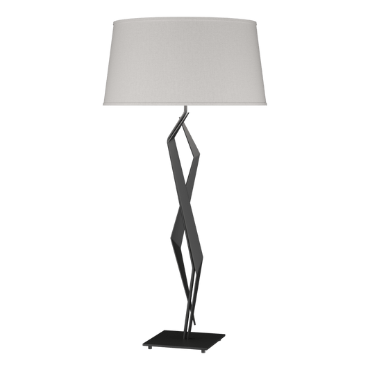 Facet Table Lamp - Black - Flax Shade by Hubbardton Forge