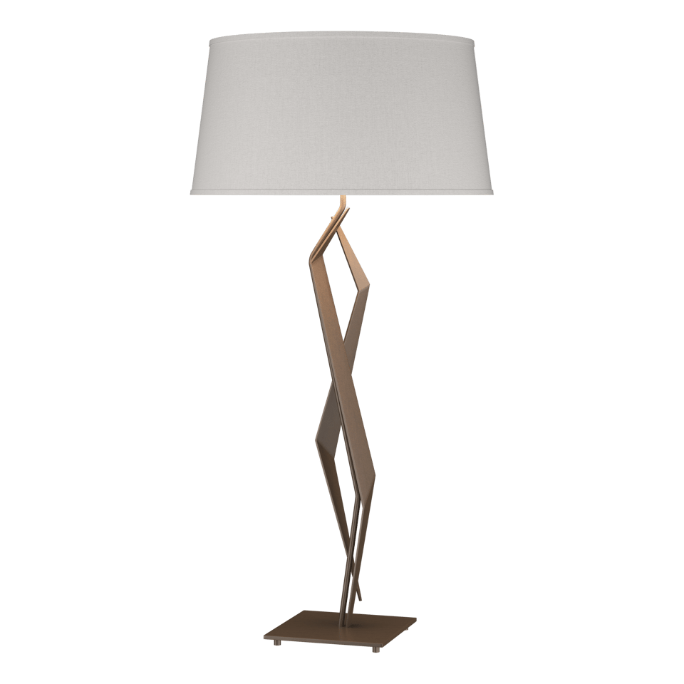 Facet Table Lamp - Bronze - Flax Shade by Hubbardton Forge