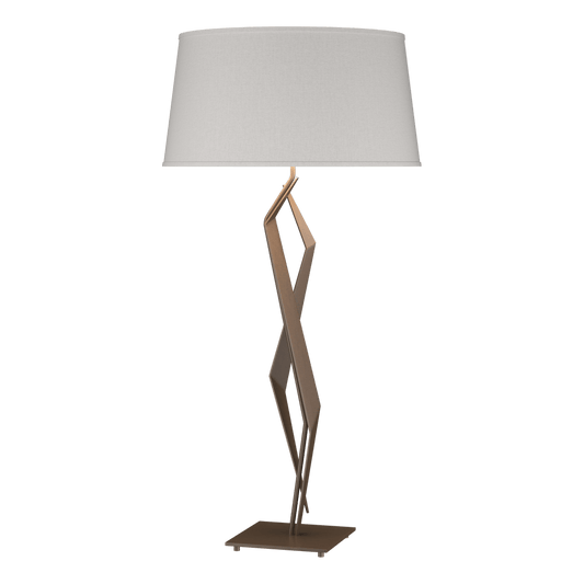 Facet Table Lamp - Bronze - Flax Shade by Hubbardton Forge
