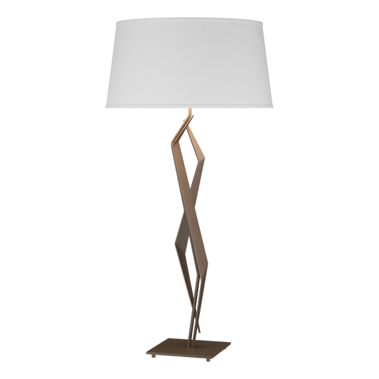 Facet Table Lamp - Bronze - Natural Anna Shade by Hubbardton Forge