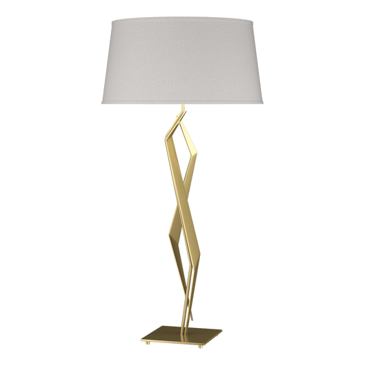 Facet Table Lamp - Modern Brass - Flax Shade by Hubbardton Forge