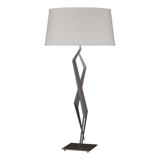 Facet Table Lamp - Oil Rubbed Bronze - Flax Shade by Hubbardton Forge