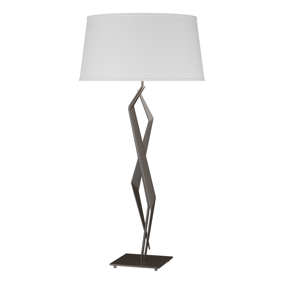 Facet Table Lamp - Oil Rubbed Bronze - Natural Anna Shade by Hubbardton Forge