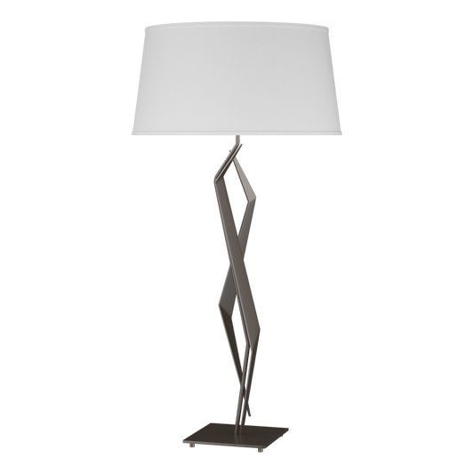 Facet Table Lamp - Oil Rubbed Bronze - Natural Anna Shade by Hubbardton Forge