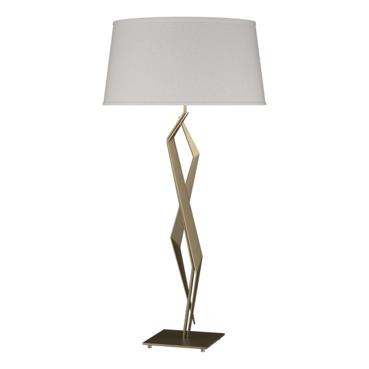 Facet Table Lamp - Soft Gold - Flax Shade by Hubbardton Forge