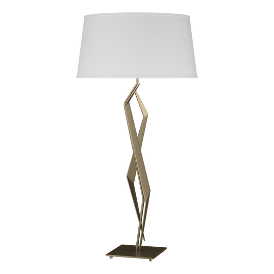 Facet Table Lamp - Soft Gold - Natural Anna Shade by Hubbardton Forge