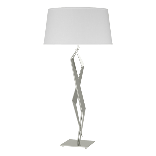 Facet Table Lamp - Sterling - Natural Anna Shade by Hubbardton Forge