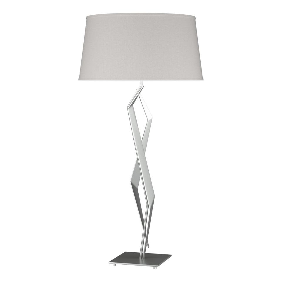 Facet Table Lamp - Vintage Platinum - Flax Shade by Hubbardton Forge