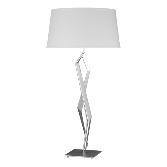 Facet Table Lamp - Vintage Platinum - Natural Anna Shade by Hubbardton Forge