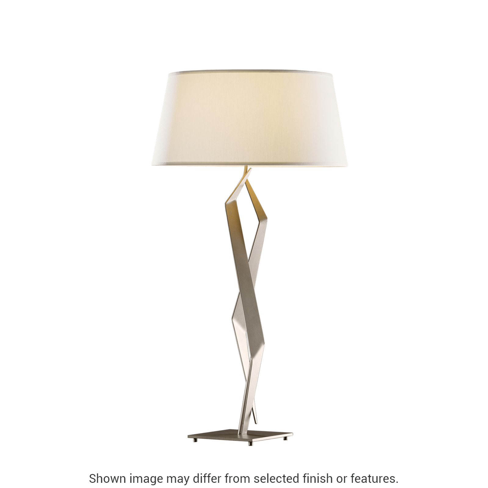 Facet Table Lamp - White - Natural Anna Shade by Hubbardton Forge