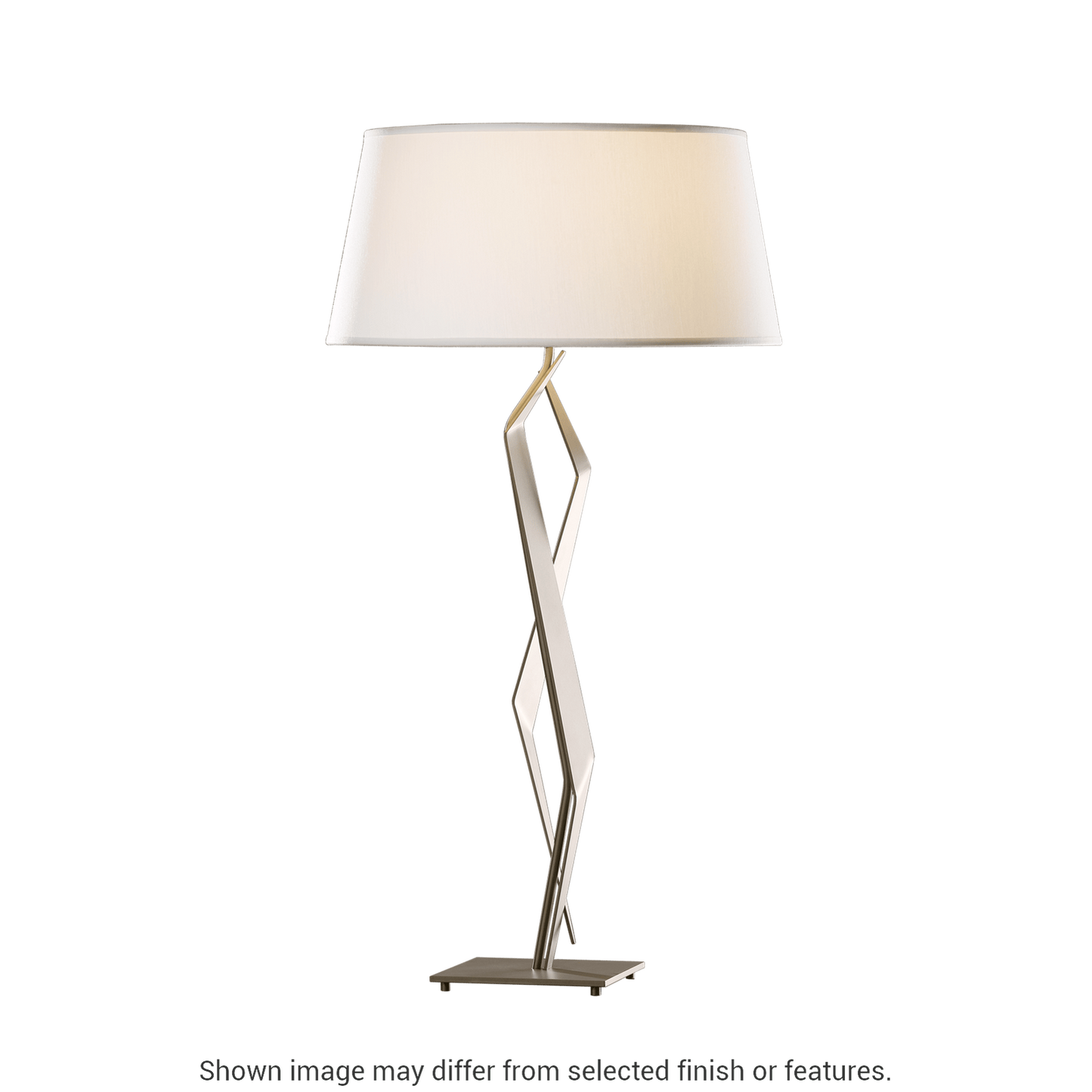 Facet Table Lamp - White - Natural Anna Shade by Hubbardton Forge
