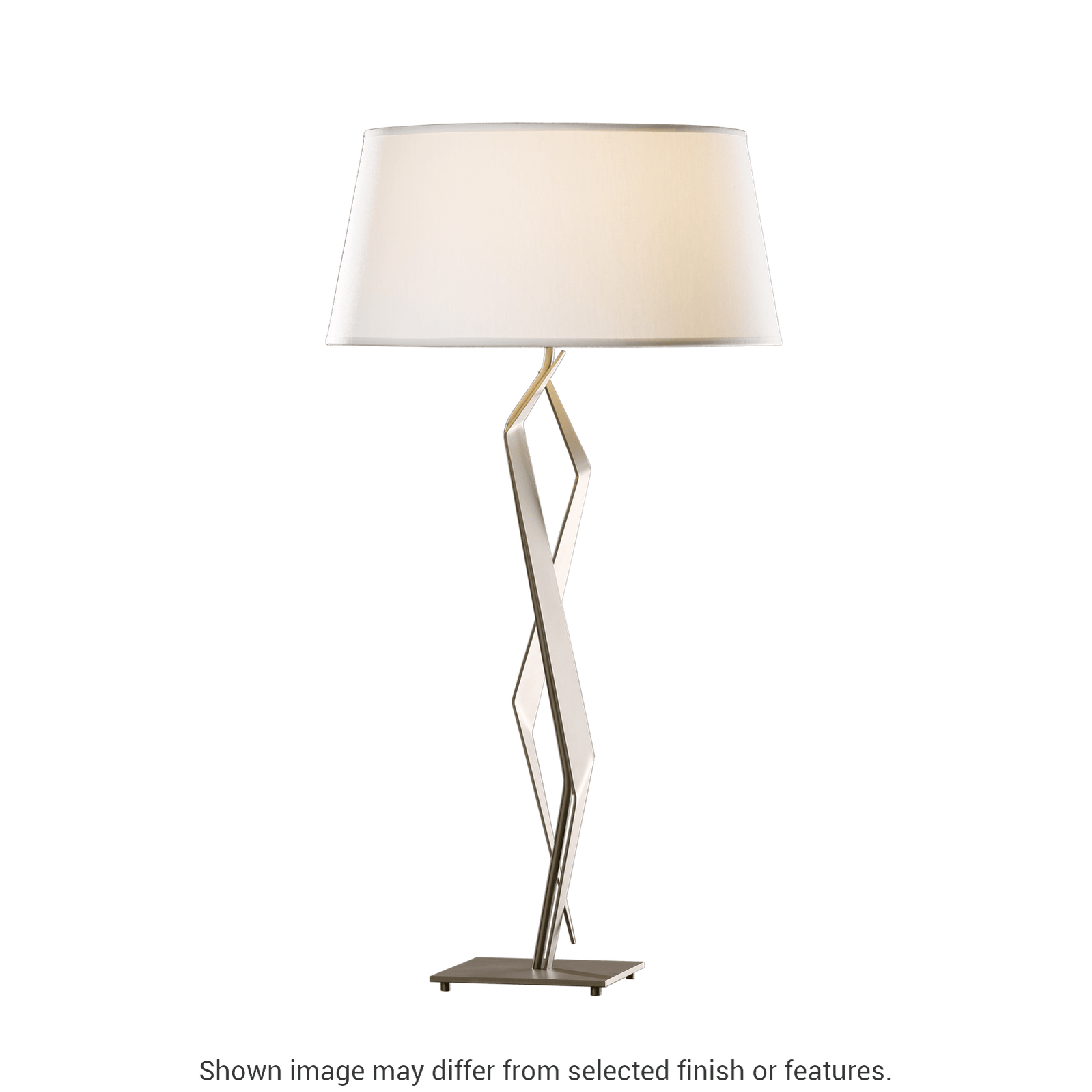 Facet Table Lamp - White - Natural Anna Shade by Hubbardton Forge