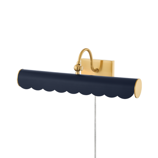 Fifi Medium Picture Light - Aged Brass/Soft Navy - Mitzi HL762102M-AGB/SNY