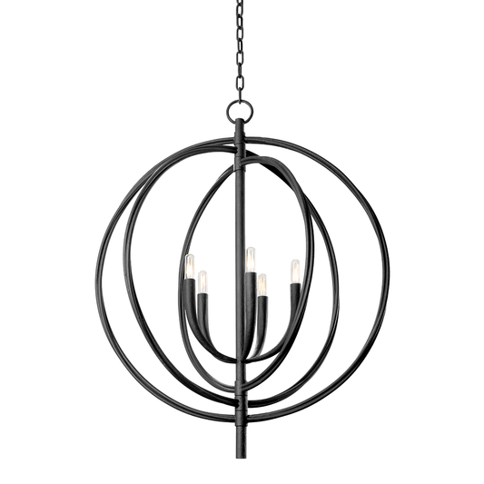 Fillea Pendant - 5-Light - Black Iron - Troy Lighting F8830-BI