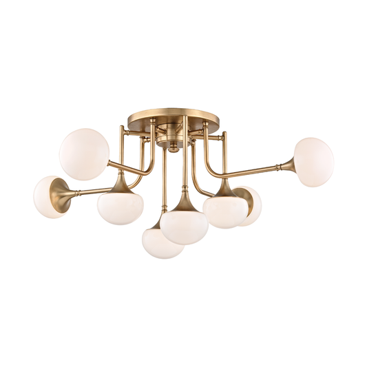 Fleming Semi Flush - Aged Brass by Hudson Valley Lighting