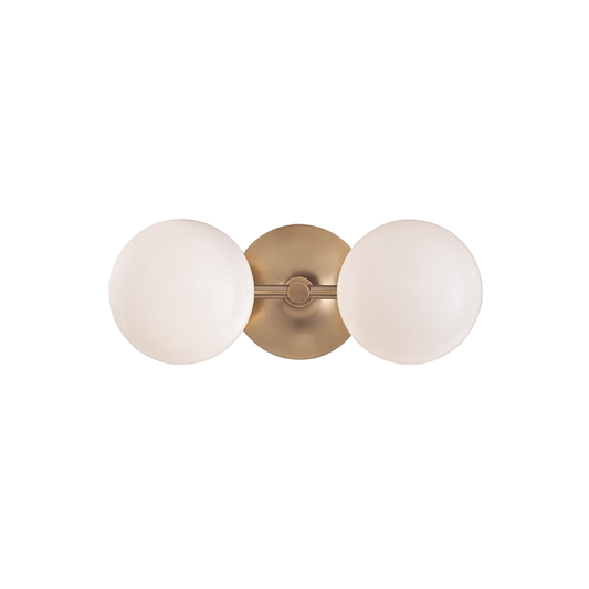 Fleming Vanity Light - 2-Light - Aged Brass by Hudson Valley Lighting