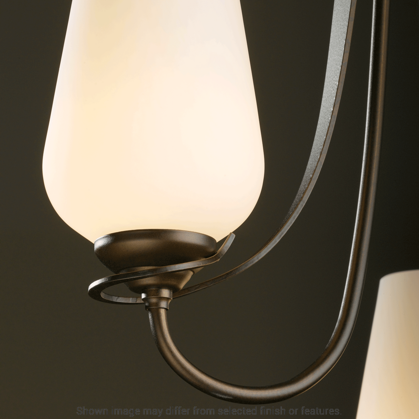 Flora 3-Arm Chandelier - White - Opal and Seeded Glass by Hubbardton Forge