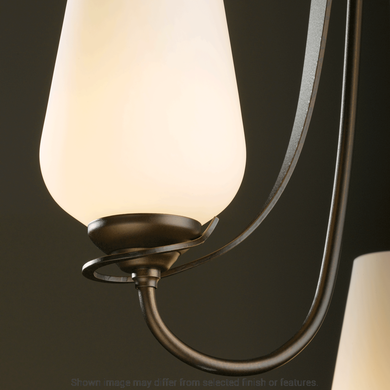 Flora 3-Arm Chandelier - White - Opal and Seeded Glass by Hubbardton Forge