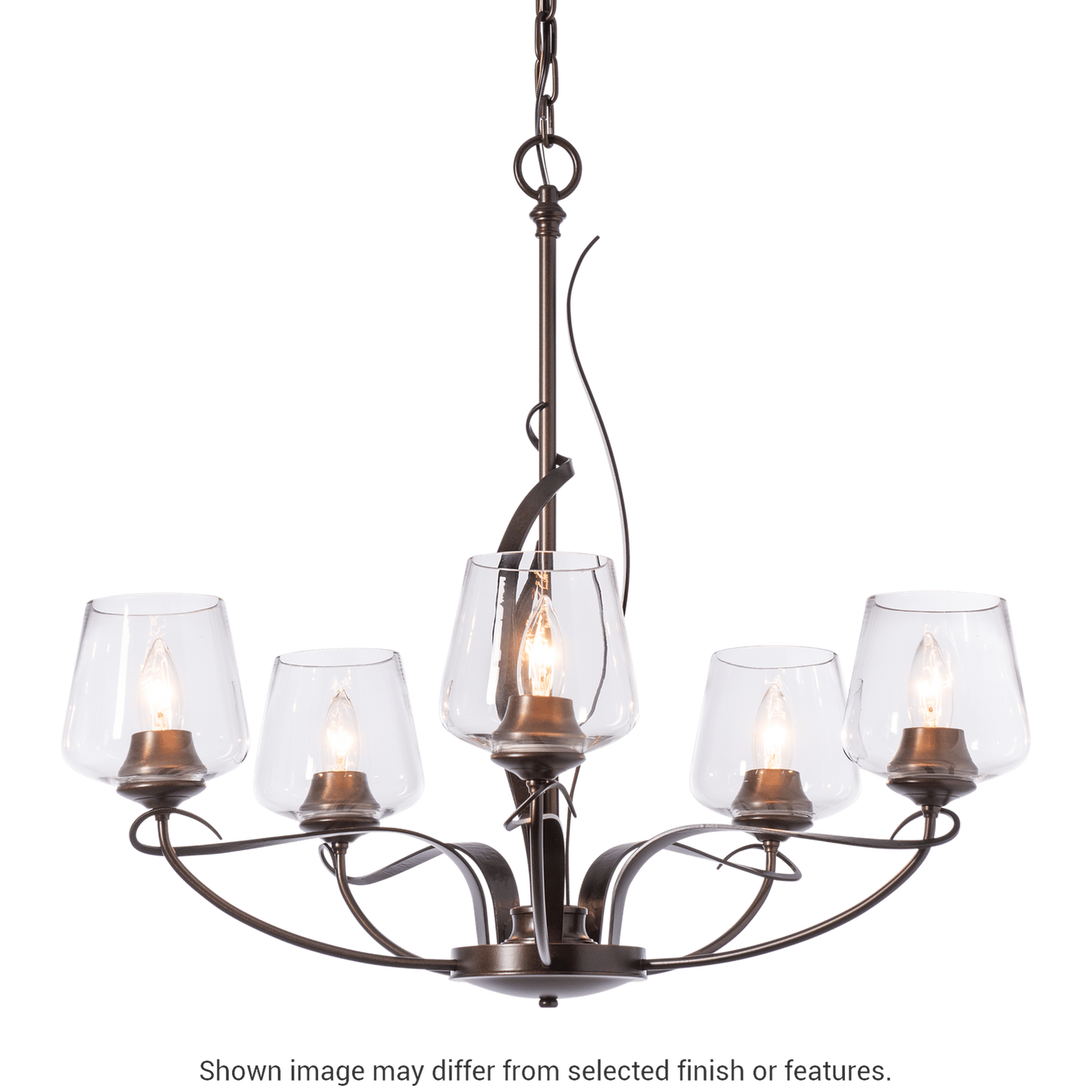 Flora 5-Arm Chandelier - White - Opal Glass by Hubbardton Forge