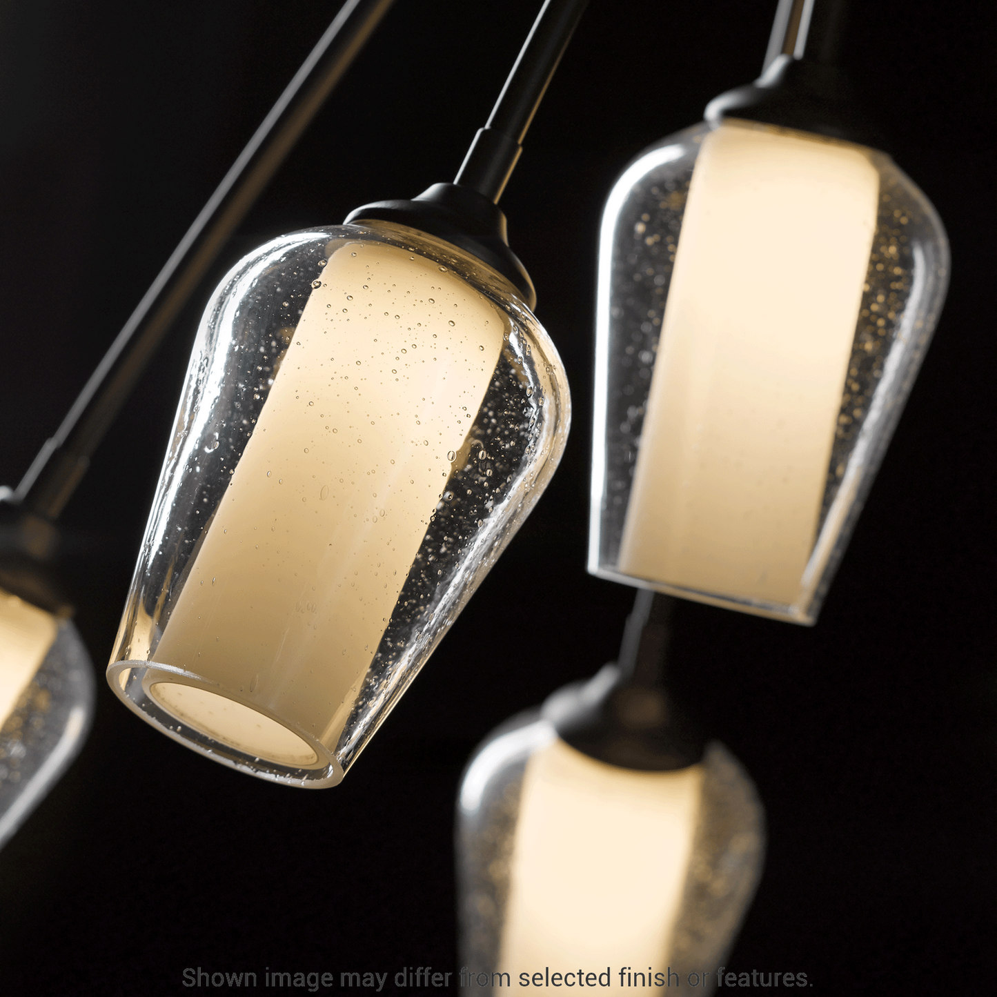 Flora 6-Arm Chandelier - White - Opal and Seeded Glass by Hubbardton Forge