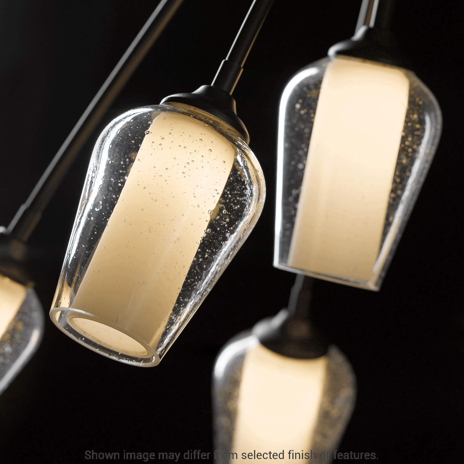 Flora 6-Arm Chandelier - White - Opal and Seeded Glass by Hubbardton Forge