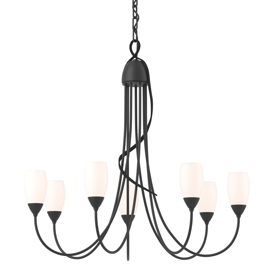 Flora 7-Arm Chandelier - Black by Hubbardton Forge