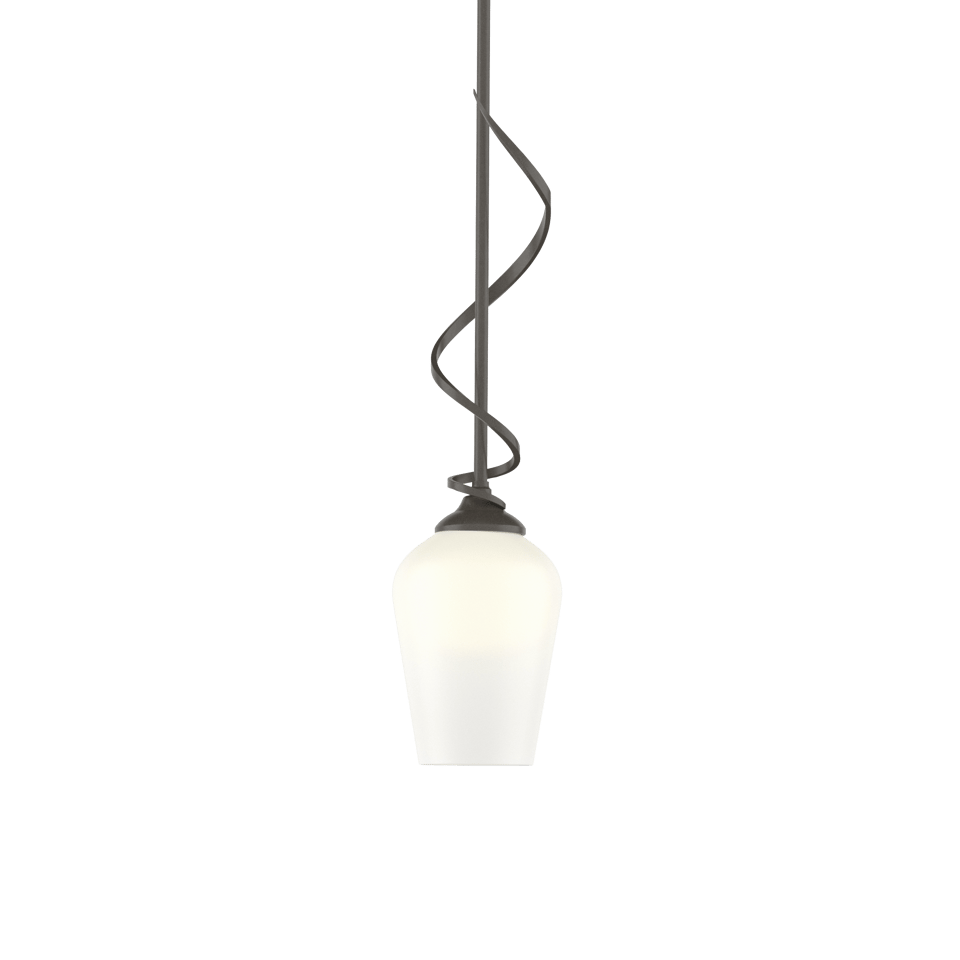 Flora Down Light Mini Pendant - Dark Smoke - Opal Glass by Hubbardton Forge