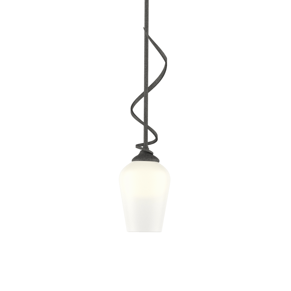 Flora Down Light Mini Pendant - Natural Iron - Opal Glass by Hubbardton Forge